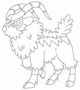 Gogoat Coloring Pages Pokemon Template Pancham Supercoloring Drawing sketch template