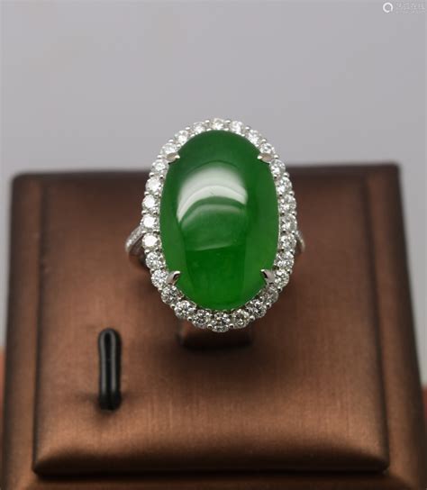 large imperial green jadeite jade diamond ringdeal price picture