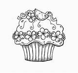 Coloring Pages Cupcake Color Easy Printable Kids Cupcakes Adults Birthday Sheets Colouring Adult Christmas Happy Clipart Baked Goods Printables Print sketch template