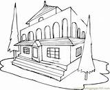 Hotel Coloring Pages Houses Getdrawings Printable Designlooter Architecture sketch template