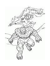 Coloring Torch Thing Human Fantastic Four sketch template