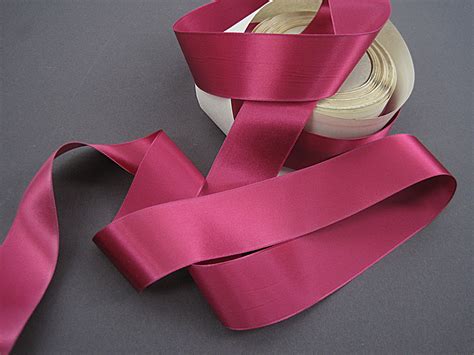 vintage ribbon  rose pink rayon satin    wide antique ribbon