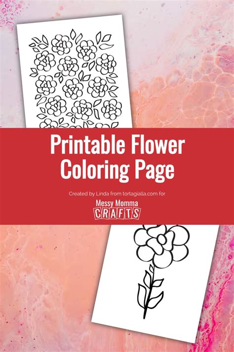 printable flower coloring pages   messy momma crafts