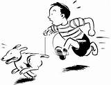 Clipart Run Away Chasing Cartoon Boy Chase Dog Phrasal Runaway Verbs Running Clip Retro Little Verb After Library People Cat sketch template