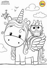 Coloring Pages Unicorn Cute Kids Coloriage Colouring Printable Cuties Printables Owl Animal Licorne Books Colorier Print Kawaii Preschool Adult Color sketch template