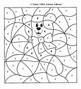 Color Number Kindergarten Worksheet Easy Basic Preschool sketch template
