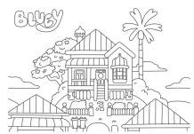 bluey coloring house sheets