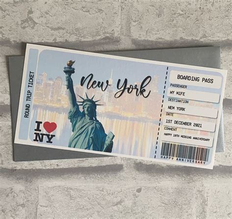 New York Boarding Pass Boarding Ticket Destination Boarding Pass