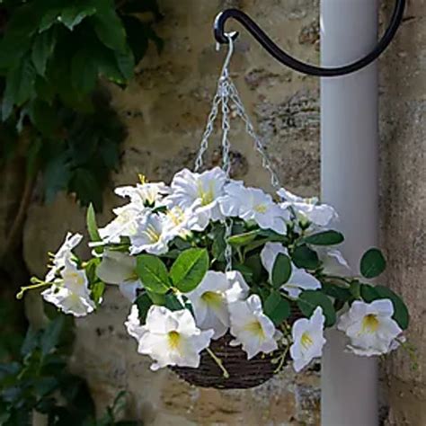 Artificial White Floral Hanging Basket £5 At Dunelm Uk