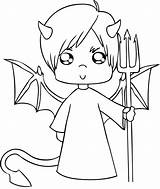 Coloring Devil Pages Halloween Drawing Boy Cartoon Angel Draw Easy Cute Step Clipart Kids Drawings Mask Quality Printable High Fish sketch template