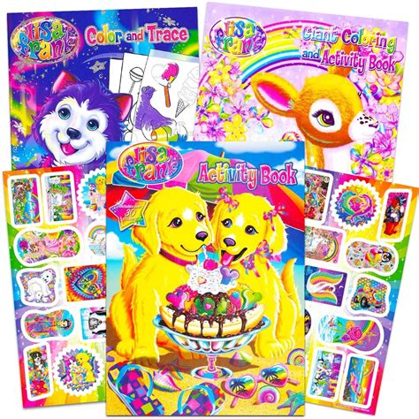 Lisa Frank Colouring Book And Stickers Super Set The
