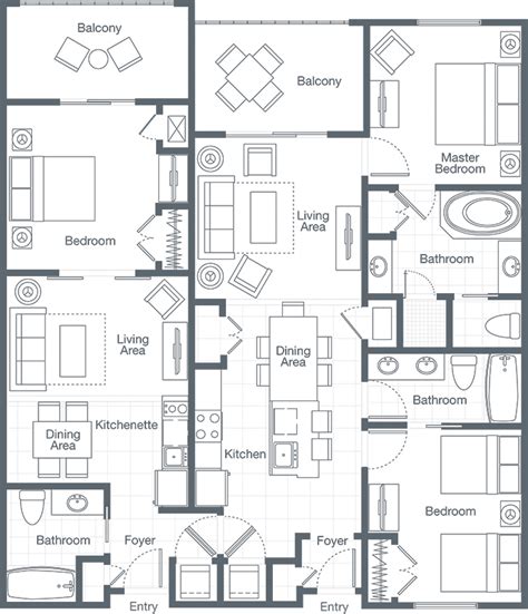 wyndham nashville  bedroom lockoff floor plan floorplansclick