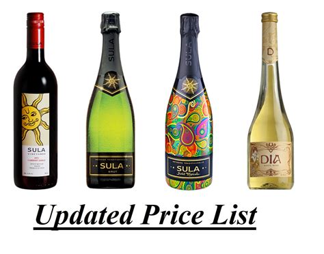 updated price list sula wine price  india