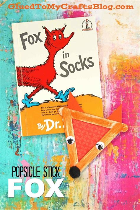 popsicle stick socks fox  socks craft dr seuss crafts seuss