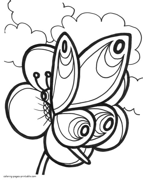 flower  butterfly coloring pages coloring pages printablecom