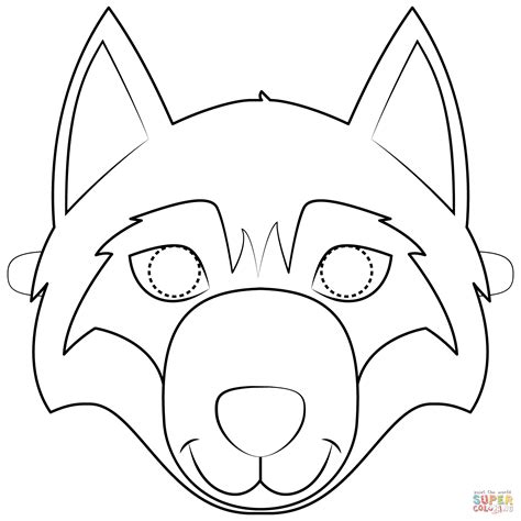 wolf mask coloring page  printable coloring pages