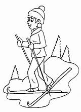 Coloring Skiing Pages Clipart Colouring Popular Library Coloringhome sketch template