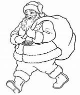 Santa Claus Coloring Pages Drawing Printable Sketch Good Line Outline Wants Christmas Color Sleigh Walking Kid Print Kids House Para sketch template