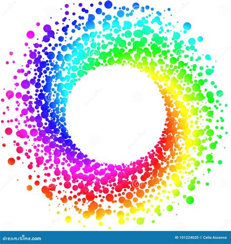 circular rainbow  frame border stock illustration illustration