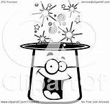 Magic Hat Clipart Coloring Cartoon Smiling Character Happy Magician Cory Thoman Outlined Vector 2021 Template Clipground Show sketch template