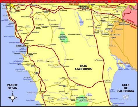 california and baja california map map of world