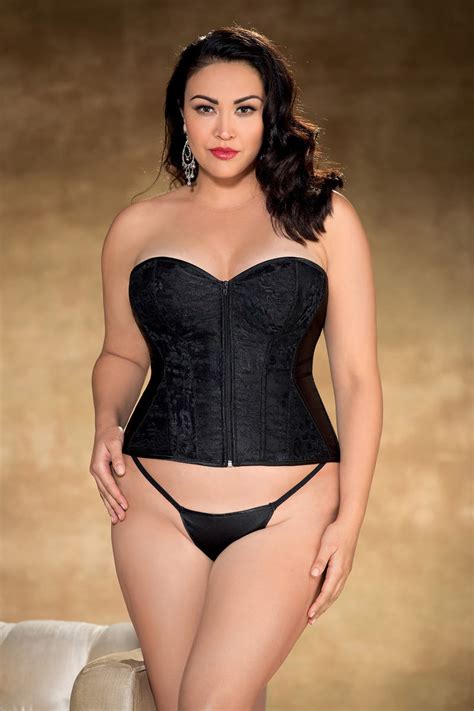 Majestic Lace And Satin Overlay Plus Size Corset Foxy Lingerie