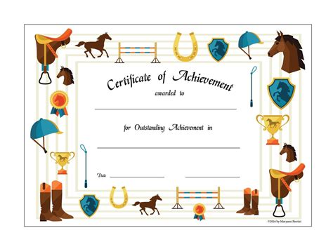 equestrian certificate  achievement printable template etsy uk