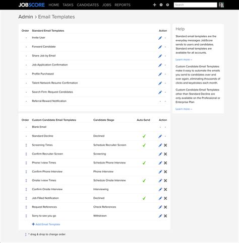 custom email templates jobscore