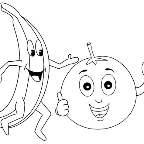 cute banana  apple cartoon coloring page mitraland