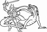 Coloring Pages Dragon Knight Medieval Popular sketch template