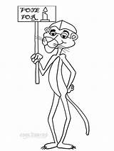 Panther Pink Pages Coloring Printable Cartoon Recommended sketch template