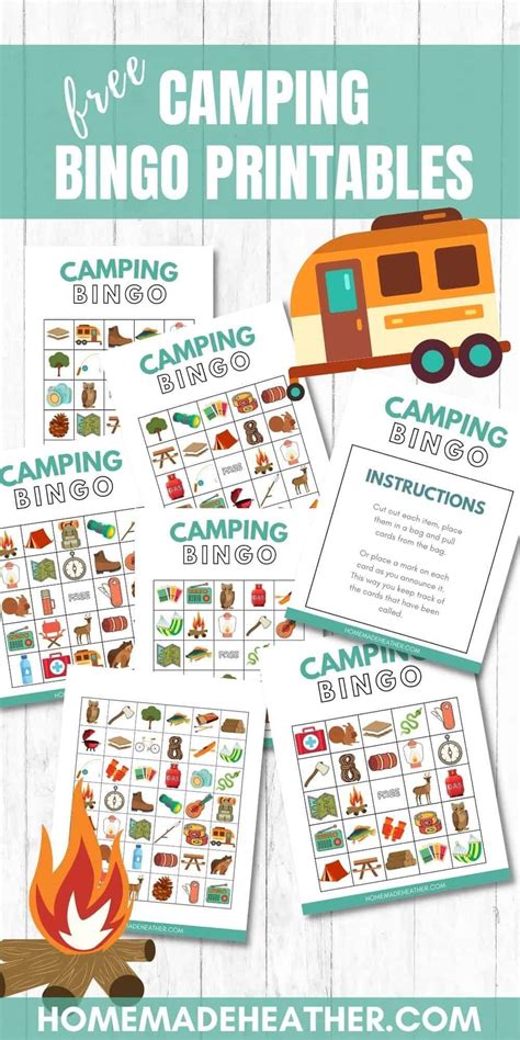 camping bingo printables camping bingo business  kids bingo