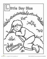 Blue Little Boy Coloring Nursery Preschool Education Rhymes sketch template