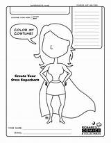 Superhero Coloring Pages Make Own Template Girl Female Hero Create Super Scout Class Printable Color Templates Colouring Blank Printables Print sketch template