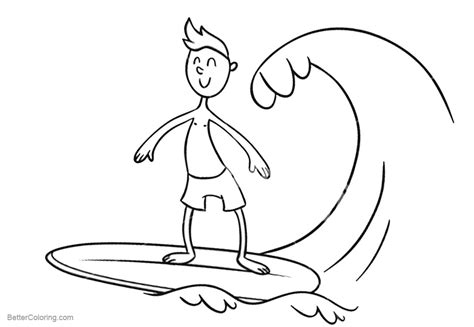 surfboard coloring pages surfing   sea  printable coloring pages