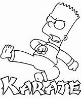 Bart Coloring Simpson Karate Simpsons Printable Pages Print Kick Topcoloringpages Sheet sketch template