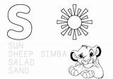 Simba Alphabet sketch template