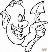 Coloring Pages Devil Ugly Demon Cute Demons Tail His Devils Drawing Little Supercoloring Printable Color sketch template