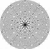 Mandala Stern Kreis Schwer Dreiecke Malen sketch template
