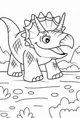 Triceratops Colouring sketch template