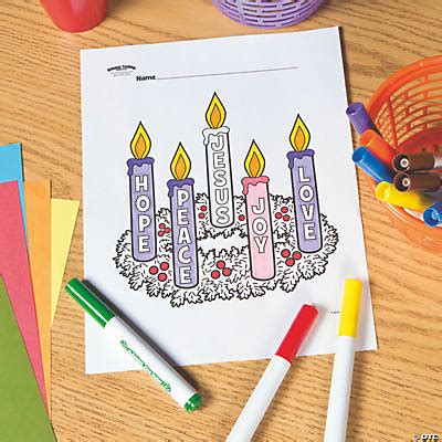 advent wreath  printable coloring page oriental trading