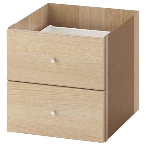 kallax insert with 2 drawers white stained oak effect 33x33 cm ikea