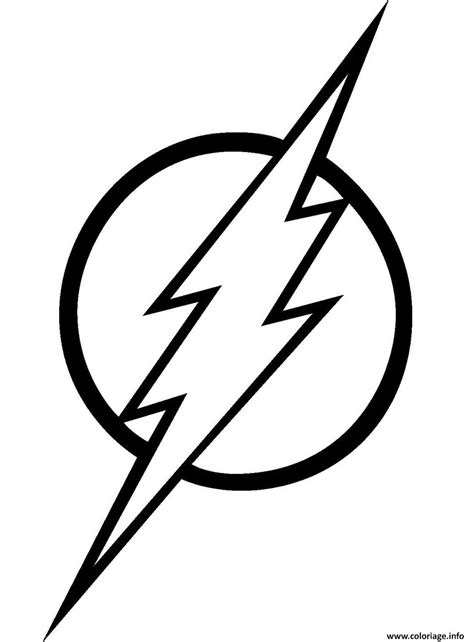 coloriage flash super heros logo jecoloriecom