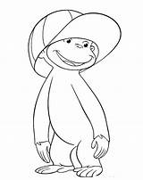 Monkey Coloring Pages Template Snow George Head Curious Hat Templates Curiose Happy His Printable Colouring Print Pages2color Kids Designlooter Pixels sketch template