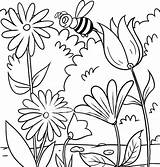 Blumenwiese Malvorlage Biene sketch template