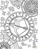 Coloring Zodiac Sagittarius Pages Sign Signs Printable Signe Adult Coloriage Sagittaire Imprimer Star Zodiaque Color Choose Board Du Supercoloring Coloriages sketch template
