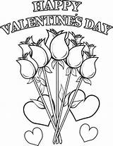 Coloring Pages Valentine Flowers Kids sketch template