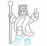 King Drawing Draw Step Easy Lines sketch template