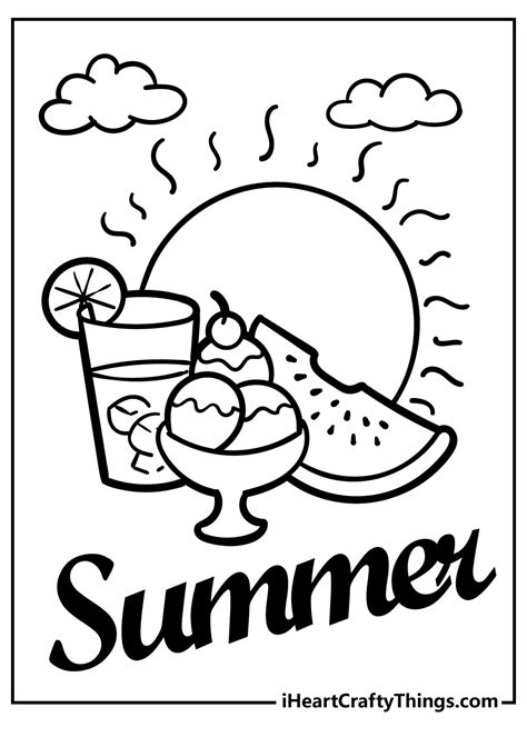 summer fun coloring pages  kids