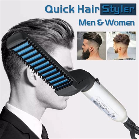 electric hair straightener brush men quick beard straightener styler